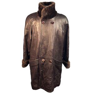 Vintage Odyssey in Fashion Georgie Kaye Leather Fur Coat Men’s M Made in USA